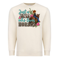 Sandshell just a girl who loves horses Premium Sweatshirt - MaliasSmallBusiness