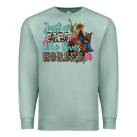 Seafoam just a girl who loves horses Premium Sweatshirt - MaliasSmallBusiness
