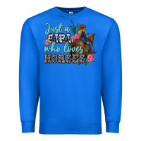True Royal just a girl who loves horses Premium Sweatshirt - MaliasSmallBusiness