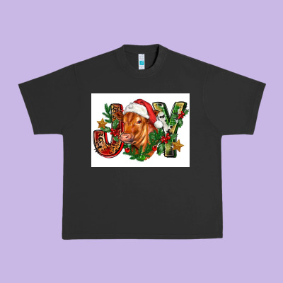 Christmas Heifer Joy Urban Heavy Tee Designed By Fadigitalartstudio