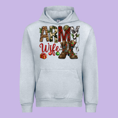 Christmas Army Wife Urban Hoodie Designed By Nancycooperartshop