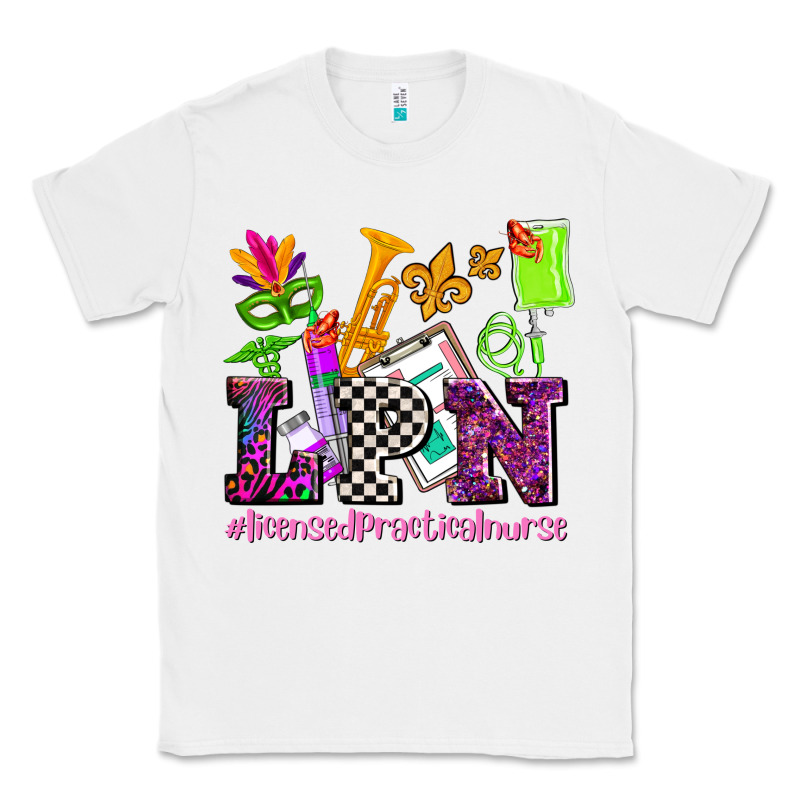 Mardi Gras Lpn Licensed Practical Nurse Classic Tee by AdoDesignShop | Teevron