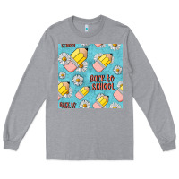 Heather Grey back to school seamless pattern Long Sleeve Tee - BundleAndBundleShop