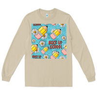 Mushroom back to school seamless pattern Long Sleeve Tee - BundleAndBundleShop