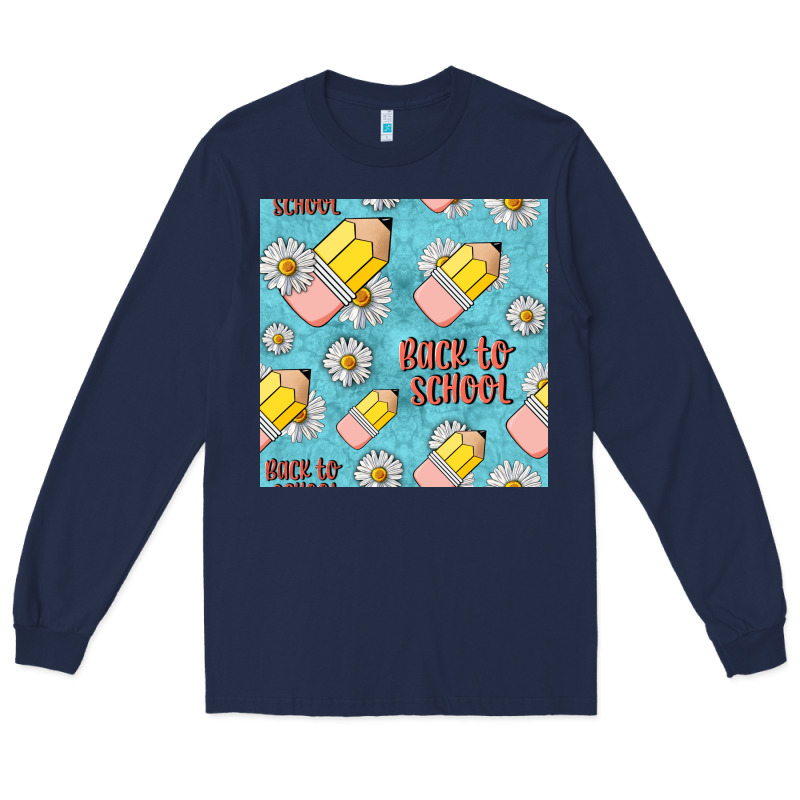 Back To School Seamless Pattern Long Sleeve Tee by BundleAndBundleShop | Teevron