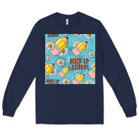 Navy back to school seamless pattern Long Sleeve Tee - BundleAndBundleShop