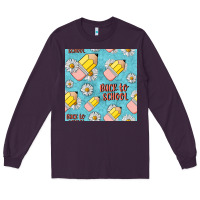 Plum back to school seamless pattern Long Sleeve Tee - BundleAndBundleShop