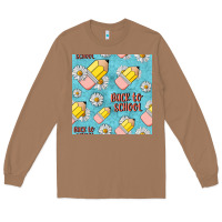 Toasted Coconut back to school seamless pattern Long Sleeve Tee - BundleAndBundleShop