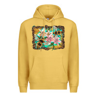 Antique Gold bees and lilies with leopard Premium Hoodie - Artiststas