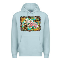 Blue Mist bees and lilies with leopard Premium Hoodie - Artiststas