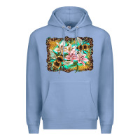 Colony Blue bees and lilies with leopard Premium Hoodie - Artiststas