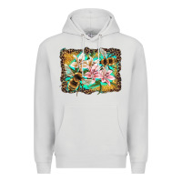 Dove Grey bees and lilies with leopard Premium Hoodie - Artiststas
