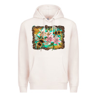 Pale Pink bees and lilies with leopard Premium Hoodie - Artiststas