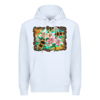 White bees and lilies with leopard Premium Hoodie - Artiststas