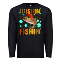 Black wishing i was fishing Premium Sweatshirt - MaliasSmallBusiness