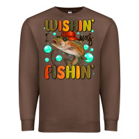Chestnut wishing i was fishing Premium Sweatshirt - MaliasSmallBusiness