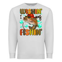 Dove Grey wishing i was fishing Premium Sweatshirt - MaliasSmallBusiness