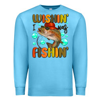Ocean Blue wishing i was fishing Premium Sweatshirt - MaliasSmallBusiness