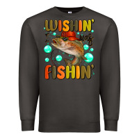Smoke wishing i was fishing Premium Sweatshirt - MaliasSmallBusiness