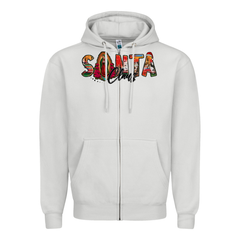 Santa Claus Lady Of Guadalupe Zipper Hoodie by Jasminsmagicworld | Teevron