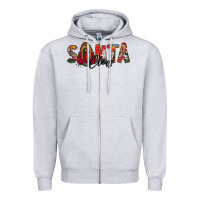 Heather Grey santa claus lady of guadalupe Zipper Hoodie - Jasminsmagicworld