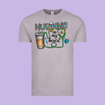 Nursing İn My Heart Vintage Tee Designed By Cowhidedigitalart