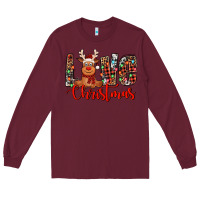 Burgundy love christmas reindeer Long Sleeve Tee - Jasminsmagicworld