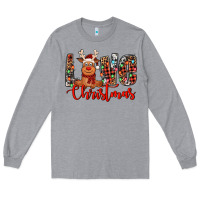 Heather Grey love christmas reindeer Long Sleeve Tee - Jasminsmagicworld