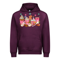 Mauve Wine Pink gingerbread coffee cups Urban Hoodie - texasbilliewilder