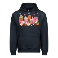 Navy Pink gingerbread coffee cups Urban Hoodie - texasbilliewilder