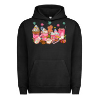 Pigment Black Pink gingerbread coffee cups Urban Hoodie - texasbilliewilder