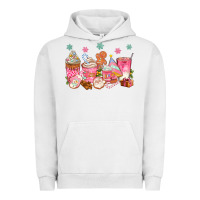 Pigment Lunar Rock Pink gingerbread coffee cups Urban Hoodie - texasbilliewilder
