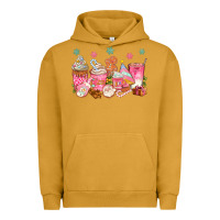 Pigment Peanut Butter Pink gingerbread coffee cups Urban Hoodie - texasbilliewilder