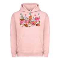 Pigment Salmon Pink gingerbread coffee cups Urban Hoodie - texasbilliewilder