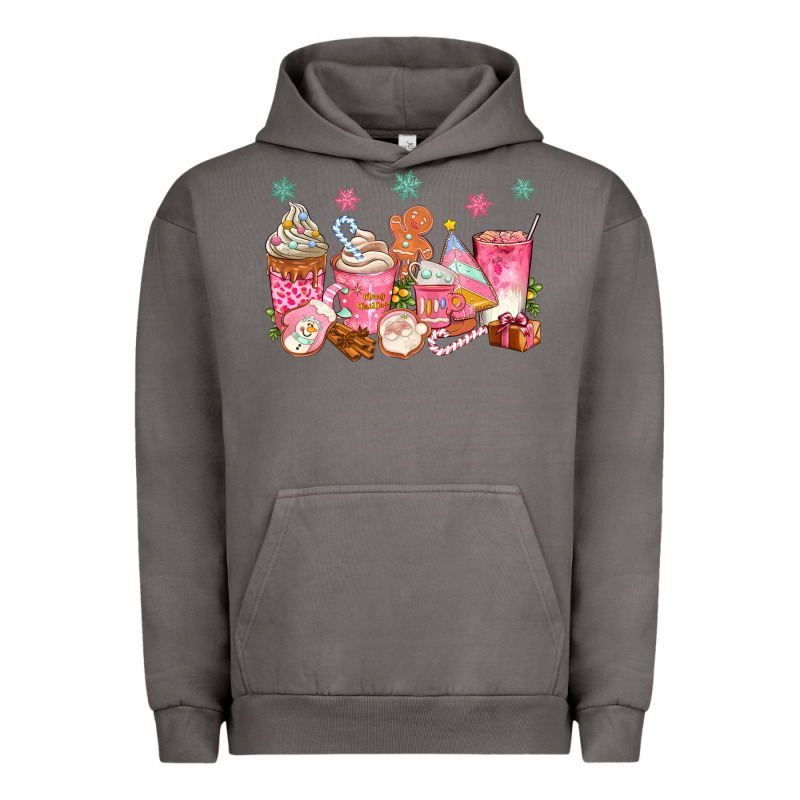Pink Gingerbread Coffee Cups Urban Hoodie by texasbilliewilder | Teevron