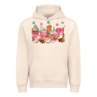 Sandshell Pink gingerbread coffee cups Urban Hoodie - texasbilliewilder