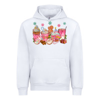 White Pink gingerbread coffee cups Urban Hoodie - texasbilliewilder