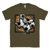 Army Green leopard soccer texas map Classic Tee - Jasminsmagicworld