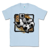 Dusty Blue leopard soccer texas map Classic Tee - Jasminsmagicworld