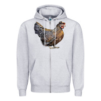 Heather Grey Cream Legbar Chicken Zipper Hoodie - LillyAllenDesigns