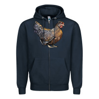 Navy Cream Legbar Chicken Zipper Hoodie - LillyAllenDesigns