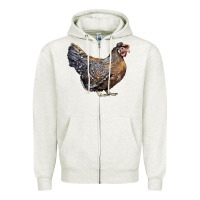 Oatmeal Heather Cream Legbar Chicken Zipper Hoodie - LillyAllenDesigns