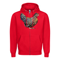 Red Cream Legbar Chicken Zipper Hoodie - LillyAllenDesigns