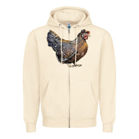 Sandshell Cream Legbar Chicken Zipper Hoodie - LillyAllenDesigns