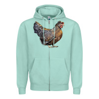 Cream Legbar Chicken Zipper Hoodie | Teevron