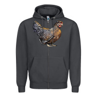 Smoke Cream Legbar Chicken Zipper Hoodie - LillyAllenDesigns