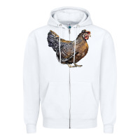 White Cream Legbar Chicken Zipper Hoodie - LillyAllenDesigns
