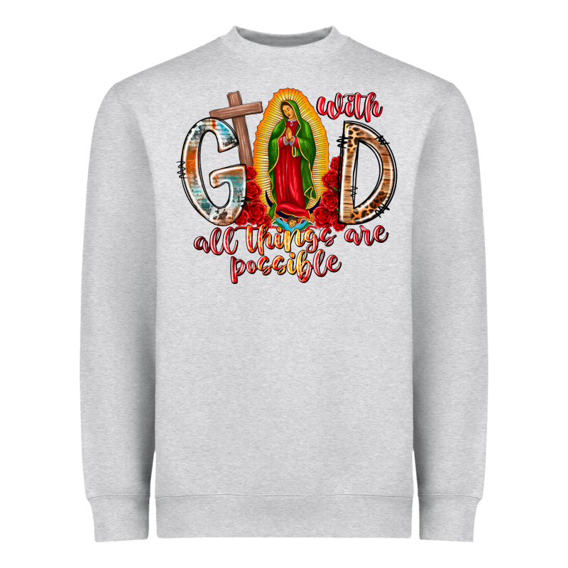 With God All Things Are Possible Heavyweight Sweatshirt by RacoonDesign | Teevron