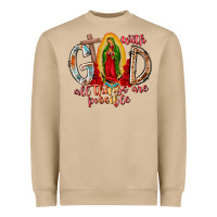 Mushroom With God All Things Are Possible Heavyweight Sweatshirt - RacoonDesign