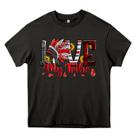 Asphalt red black grey white love my tribe indian headdres Heavy Core Tee - Artiststas